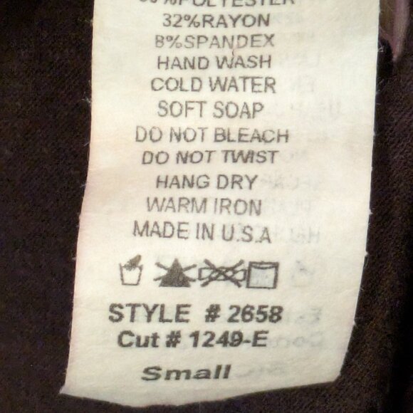 Vintage y2k flare sleeve faux wrap brown top - gold sequin/bead details! - Picture 4 of 5